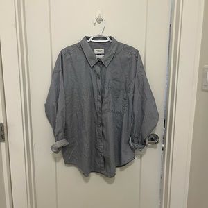 Navy boyfriend button down